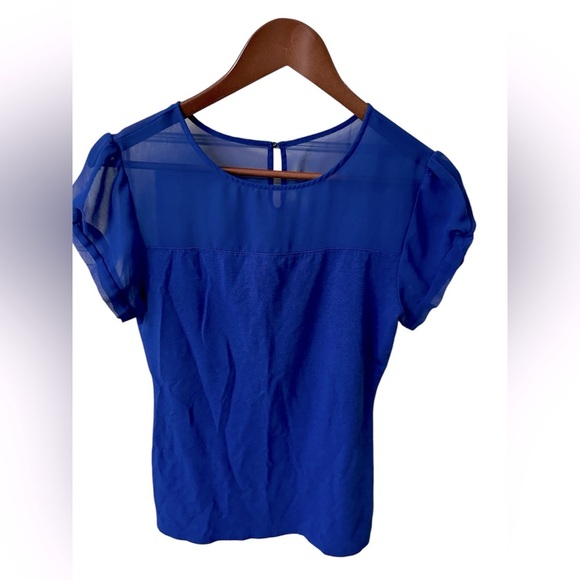 Express Top Size‎ S/P Mesh top, Cotton Cobalt Blue - Picture 1 of 4